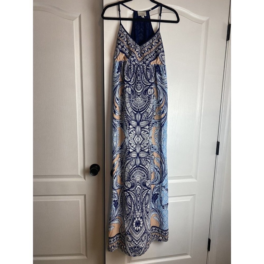 Greylin Women's Paisley Maxi Dress Size S Sleeveless V Neck Racerback Summer